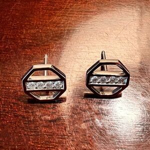 Tiffany & Co. Paloma Picasso's Sterling & Diamond Earrings